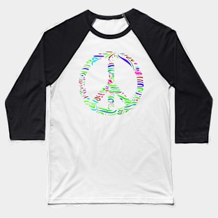 Colorful Peace and Love symbol Baseball T-Shirt